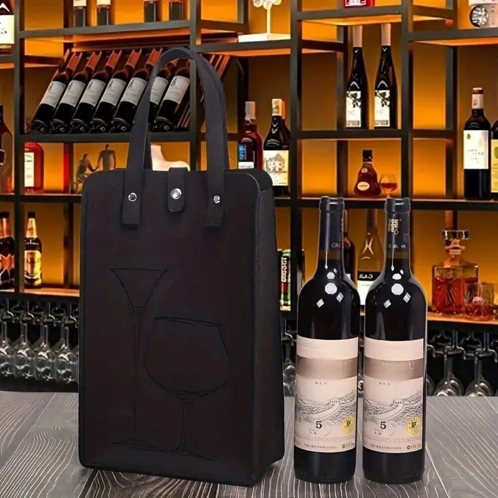 고급 펠트 레드 와인 가방, 이중 손잡이 와인 선물 보 - Wine & Beer Unlimited Spirits 리뷰 및 가격