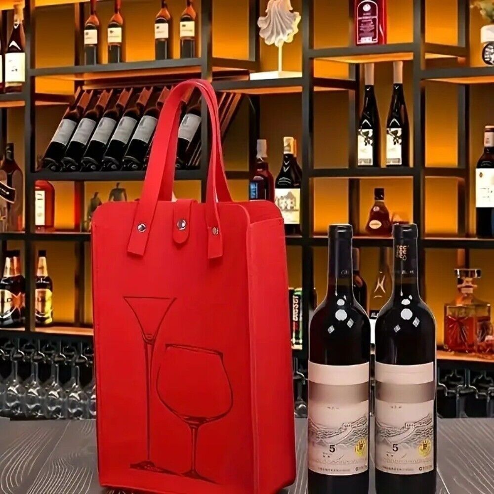 고급 펠트 레드 와인 가방, 이중 손잡이 와인 선물 보 - Wine & Beer Unlimited Spirits 리뷰 및 가격