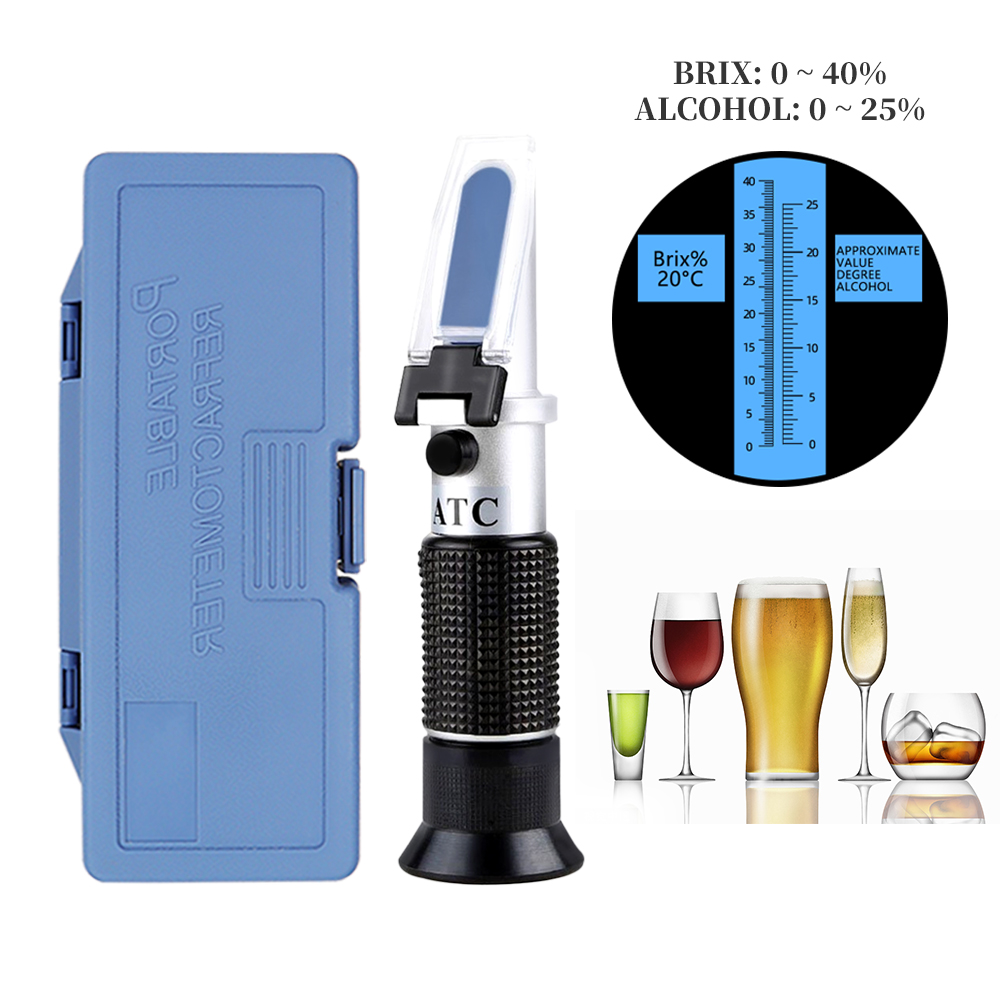 2 in 1 휴대용 알코올 Brix 굴절계 0-25%  - Wine To Beer Alcohol 리뷰 및 가격